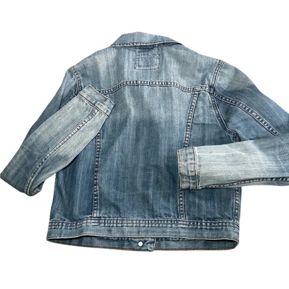 Women Junior Forever 21 Crop Denim Jean Jacket size Medium‎
